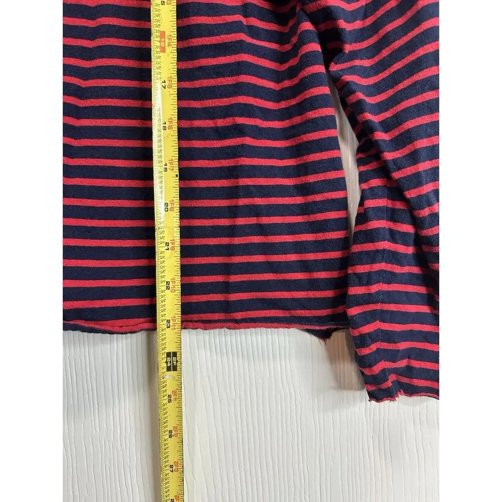 Frank And Eileen Women’s Blue Red Stripped Popover Henley Size M - Picture 9 of 10